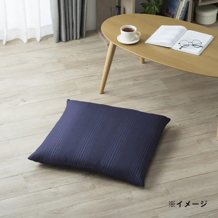 洗える座布団カバー 葵ライン ネイビー 55×59cm※カバーのみ