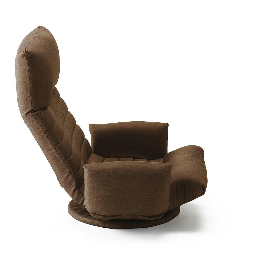 肘が掛けられる向き変え楽々回転座椅子 ブラウン(販売終了) | 座椅子
