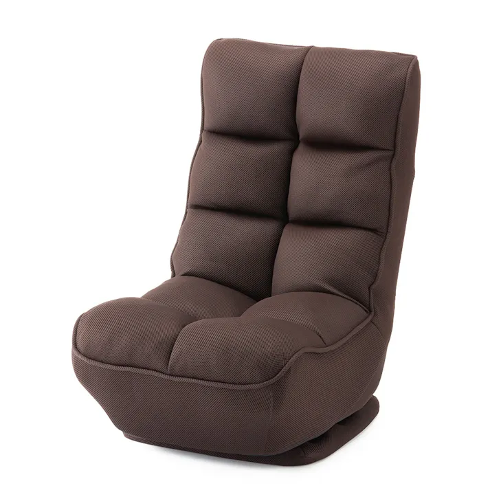 テレビが見やすく立ち座りがしやすい回転座椅子 ブラウン 幅50cm 奥行65~112cm 高さ47~82cm リクライニング 一人掛けソファ