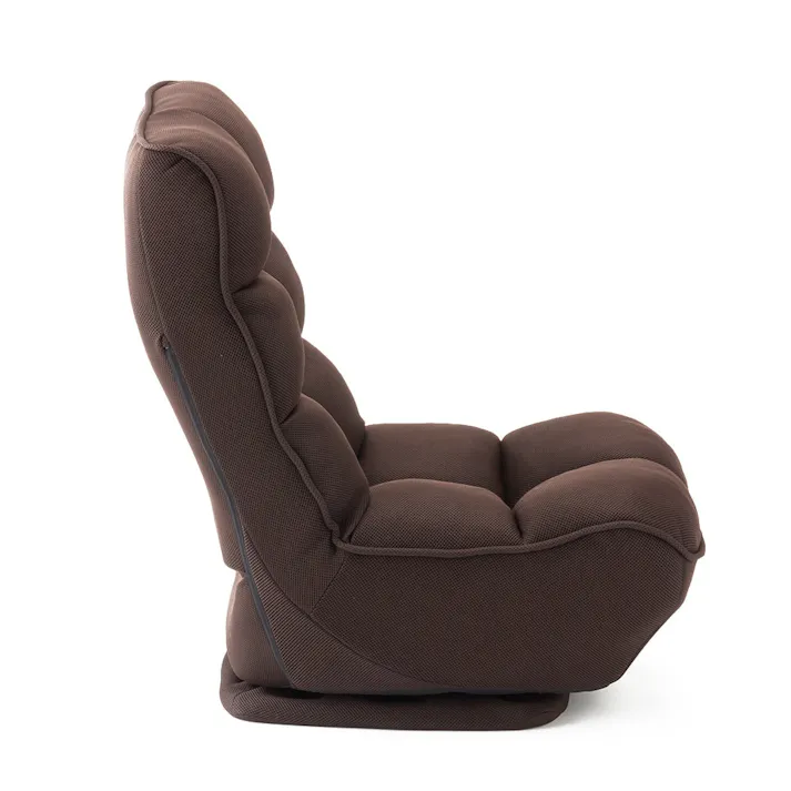 テレビが見やすく立ち座りがしやすい回転座椅子 ブラウン 幅50cm 奥行65~112cm 高さ47~82cm リクライニング 一人掛けソファ