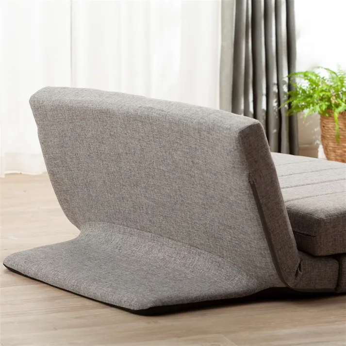 リクライニングできる倒れにくいマットレスソファ 幅97cm 奥行115~195cm 高さ12~49cm クッション2個付属 ストッパー付き