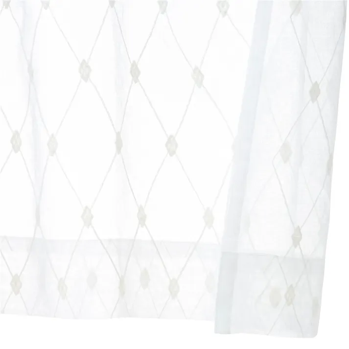 汚れがつきにくい クリーンアーガイル 100×108cm 2枚組 レースカーテン