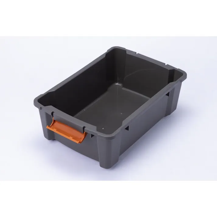 Kumimoku バックル付きストッカー 浅型 グリーン/グレー 幅30.8cm 奥行45cm 高さ16.9cm