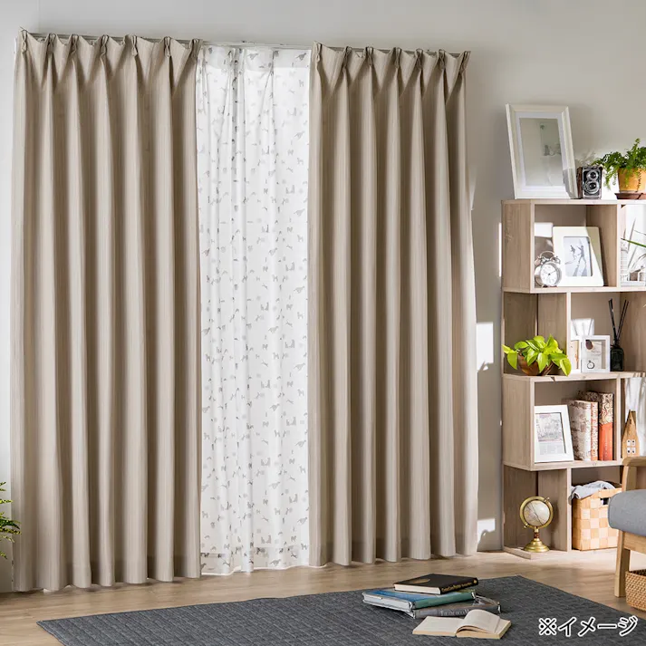 遮光カーテン &Pet ソード ベージュ 150×178cm 2枚組