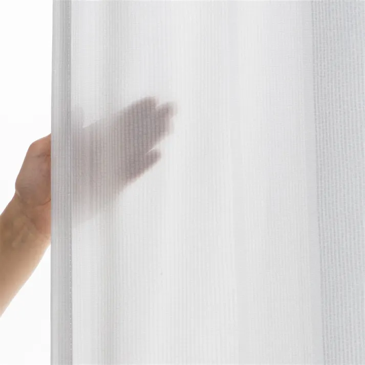 &Pet ストライプボイル 100×108cm 2枚組 レースカーテン