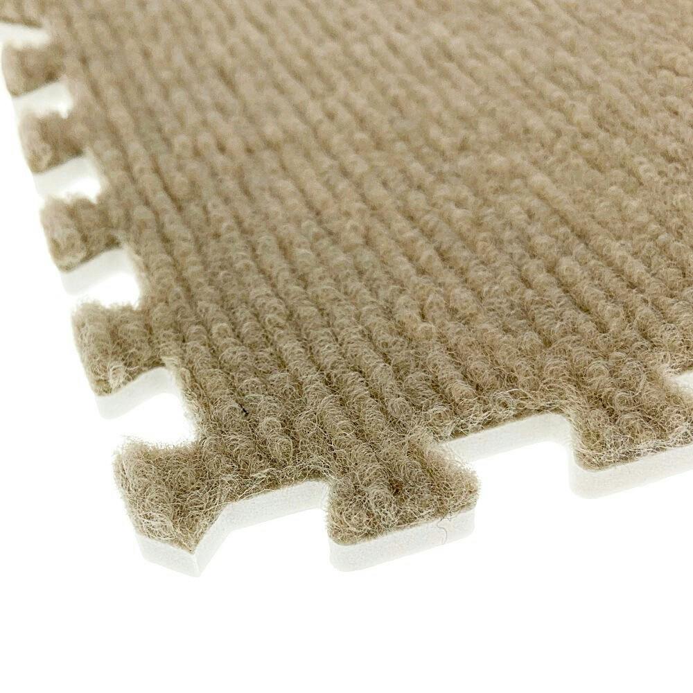 縁付ジョイントパンチマット ベージュ 29.5×29.5cm 9枚組セット | ラグ