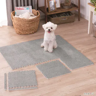 &Pet 縁付制菌防臭ジョイントマット グレー 9枚組