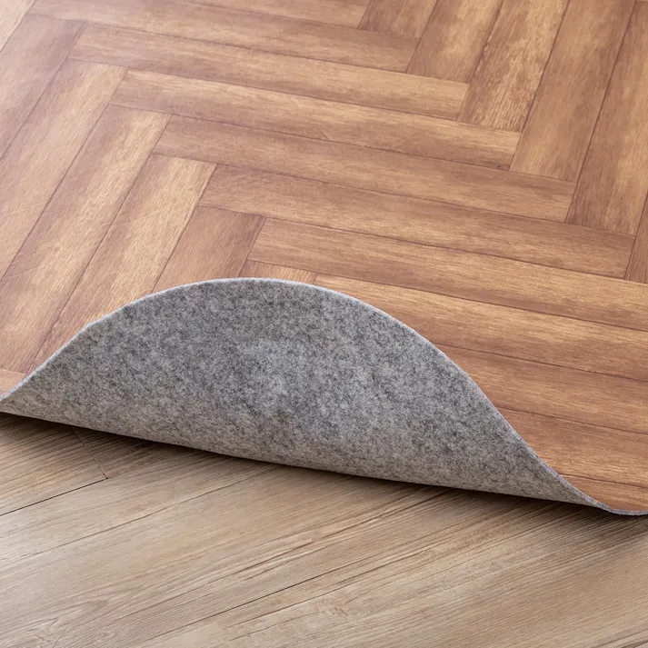 ズレにくいダイニングラグ ヘリンボン ブラウン 180×250cm(販売終了)