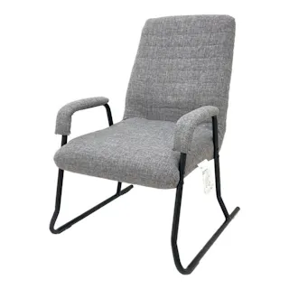 積み重ねて収納できる高座椅子 グレー 幅52cm 奥行54~63cm 高さ47~78cm 肘掛け付き 一人掛け リビング