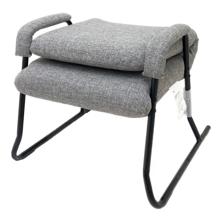 積み重ねて収納できる高座椅子 グレー 幅52cm 奥行54~63cm 高さ47~78cm 肘掛け付き 一人掛け リビング