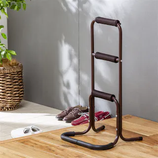 立ち上がりサポートステッキ3段 ブラウン 幅42.5cm 奥行37cm 高さ81cm 補助てすり サポートスタンド 玄関 手すり