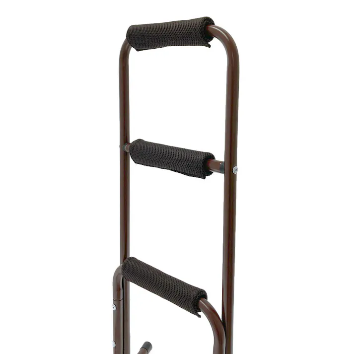 立ち上がりサポートステッキ3段 ブラウン 幅42.5cm 奥行37cm 高さ81cm 補助てすり サポートスタンド 玄関 手すり