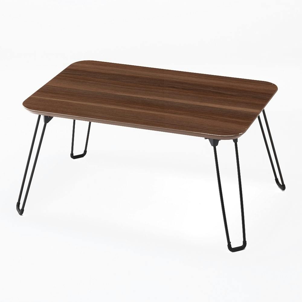 木目調鏡面折りたたみテーブル ブラウン 45×30cm T2 | テーブル・机 