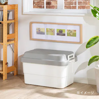 座れる丈夫な収納BOX 50L ホワイト