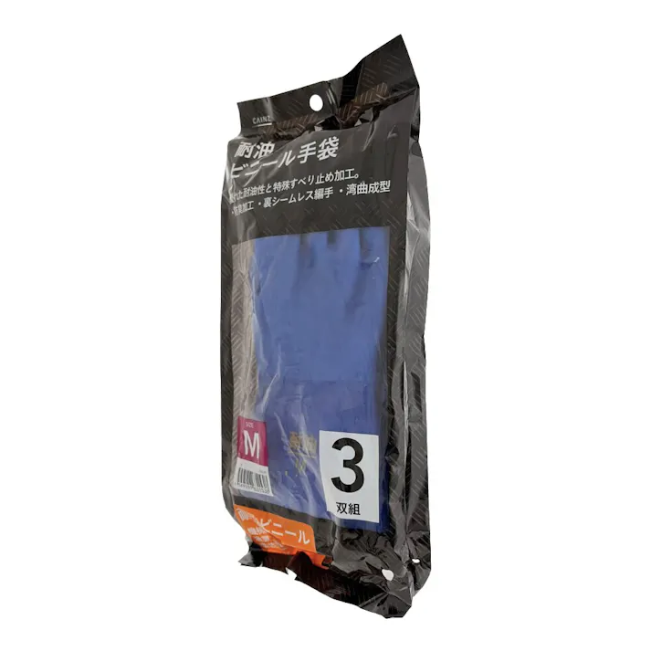 カインズ 耐油ビニール手袋 M 3双組 (CTG-01)