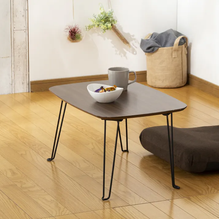 【通常WEB価格3480円】F2 木目折りたたみテーブル ブラウン 60×40cm