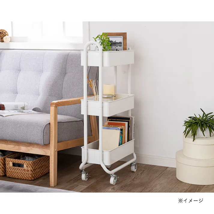 J21 キッチンワゴン スリム ホワイト