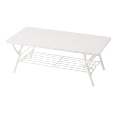T11 棚付きリビングテーブル 90×45 ホワイト(販売終了)