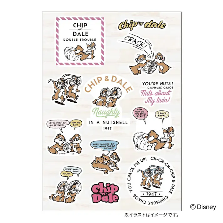 ウォールステッカー チップ&デール 35×50cm