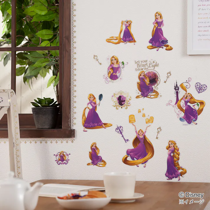 ウォールステッカー ラプンツェル ゴールド 35×50cm
