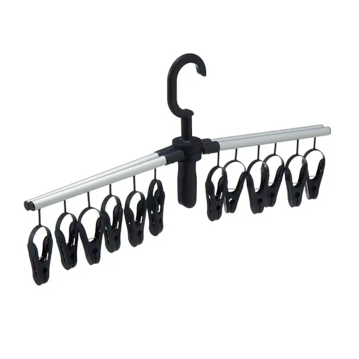 広げて干せる折りたたみインテリアハンガー 12ピンチ