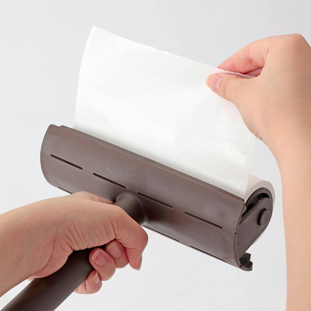 テープが切りやすい伸縮式カーペットクリーナー ブラウン | 室内掃除