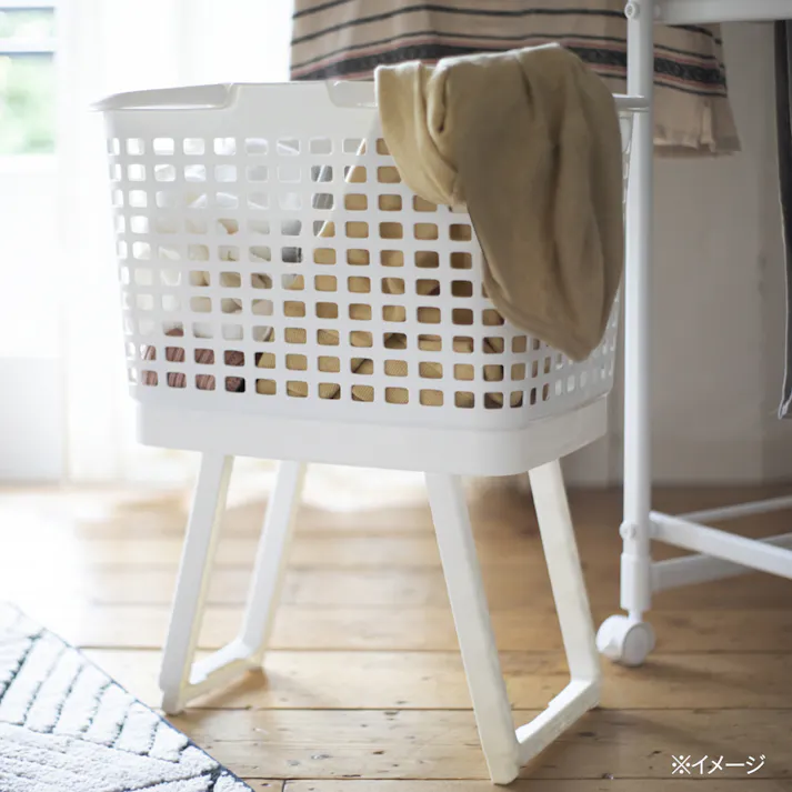 高さが変えられる腰らくバスケット ホワイト