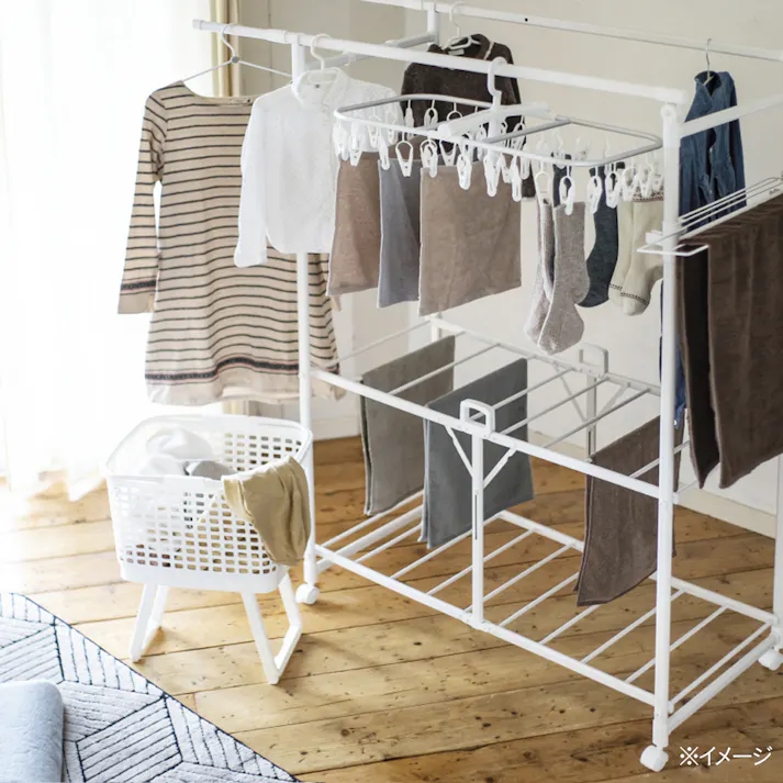 高さが変えられる腰らくバスケット ホワイト