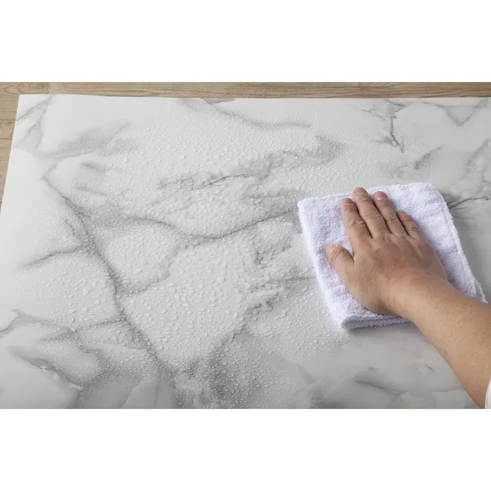 防炎抗菌吸着 ずれにくい キッチンマット マーブル 45×180cm