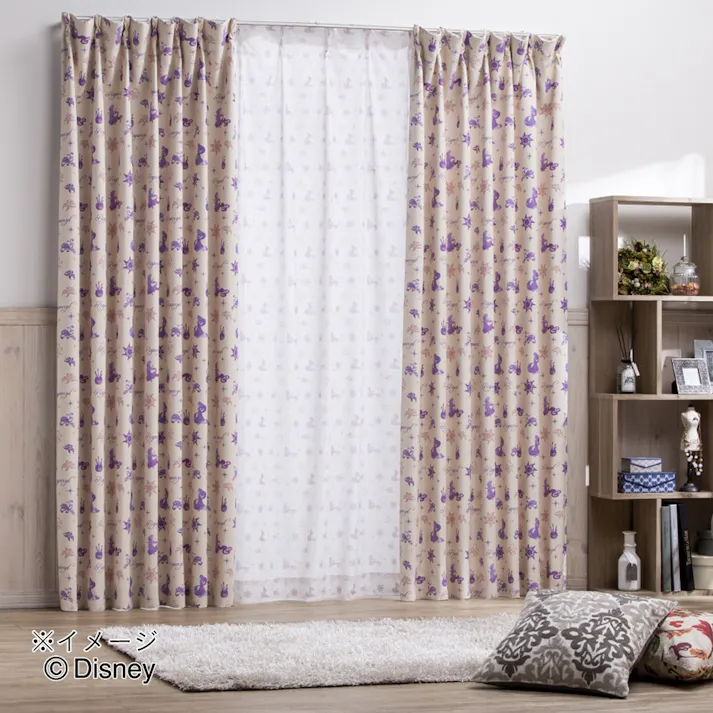 遮光 ディズニー ラプンツェル 100×178cm 4枚組セットカーテン(販売終了)