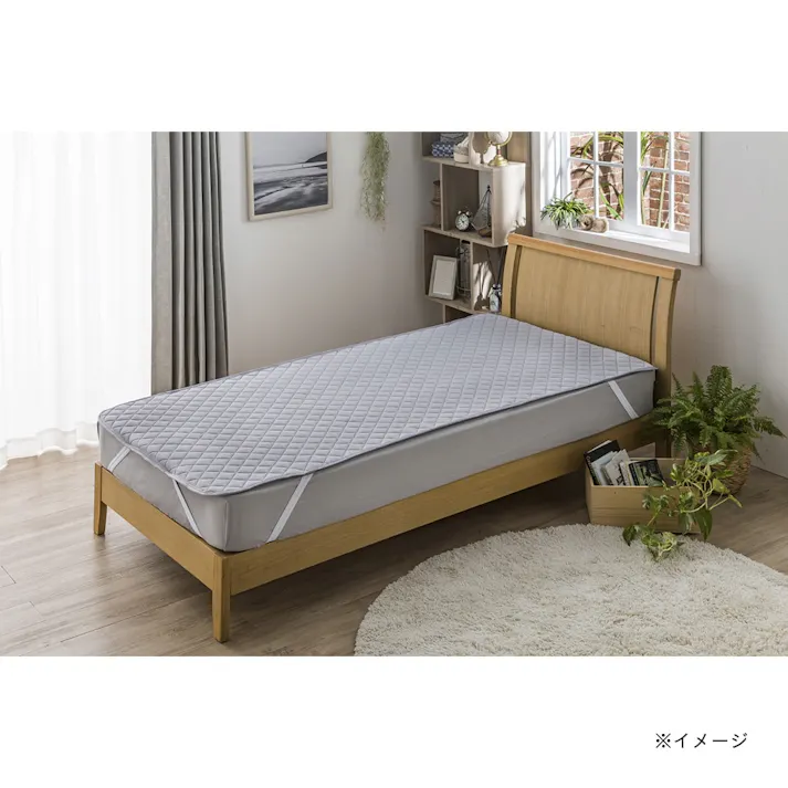 吸汗速乾ニットメッシュ敷きパッド シングル グレー 100×200cm(販売終了)