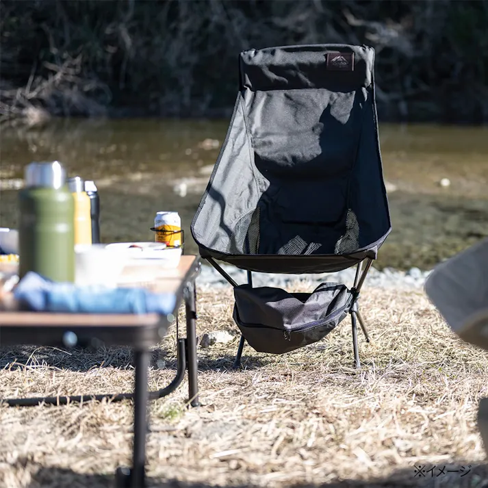 カインズ 持ち運びに便利なリラックスハイバックチェア ブラック
