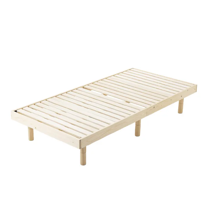 布団が干せる木製ベッド 幅98cm 奥行200cm 高さ33cm すのこベッド