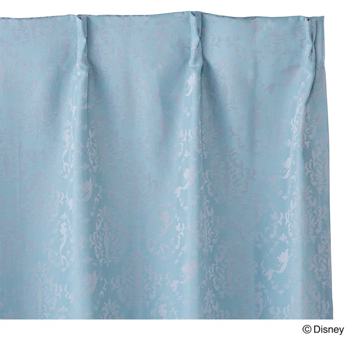 ディズニー カーテン アリエル 100×135cm 2枚組 洗濯OK 形状記憶 遮光99.86% 裏地付き タッセル付き【別送品】