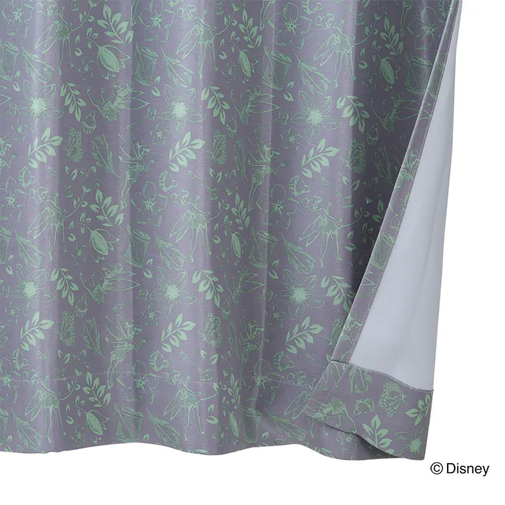 ディズニー カーテン ティンカーベル 100×135cm 2枚組 洗濯OK 形状記憶 遮光99.88% タッセル付き【別送品】
