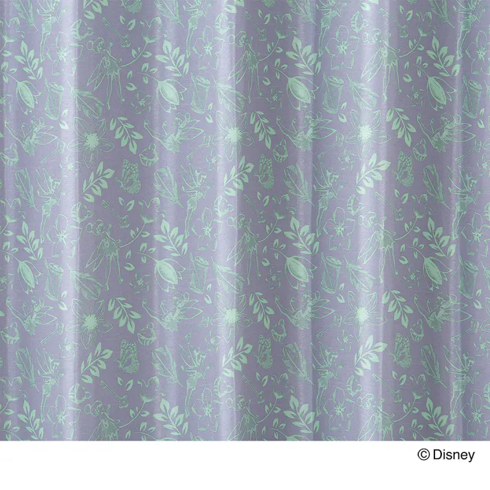 ディズニー カーテン ティンカーベル 100×135cm 2枚組 洗濯OK 形状記憶 遮光99.88% タッセル付き【別送品】