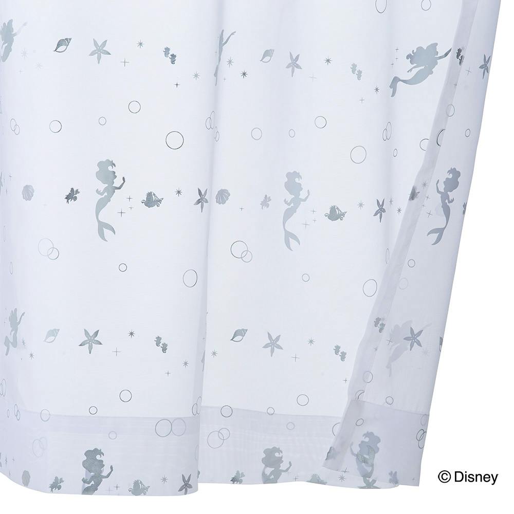 アリエル カーテン ディズニー レースセット ディズニー レースカーテン アリエル 100×133cm 2枚組 洗濯OK【別送品