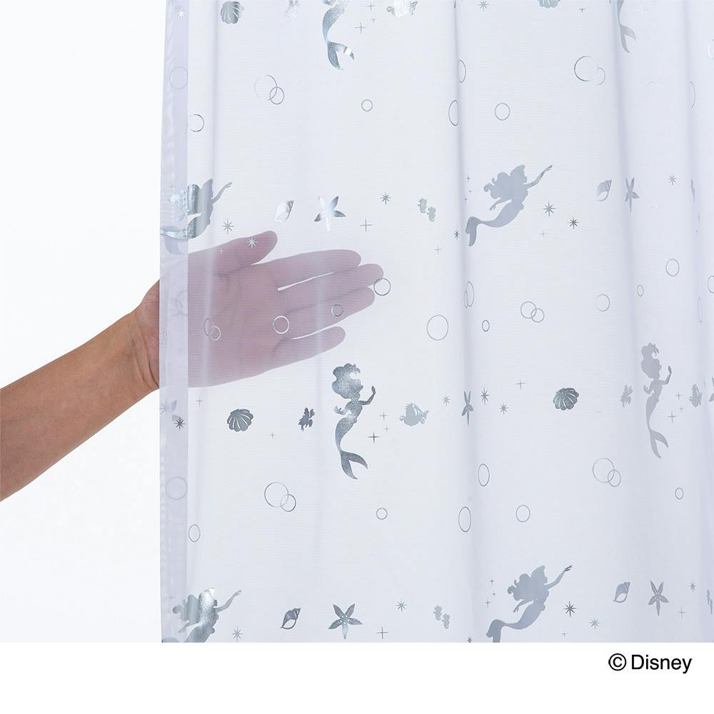 ディズニー レースカーテン アリエル 100×133cm 2枚組 洗濯OK【別送品