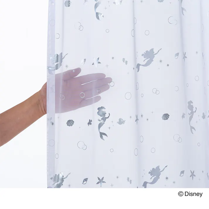 ディズニー レースカーテン アリエル 100×133cm 2枚組 洗濯OK【別送品】
