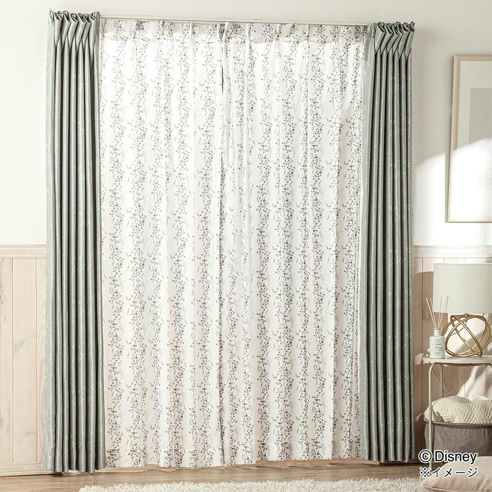 ディズニー レースカーテン ティンカーベル 100×108cm 2枚組 洗濯OK