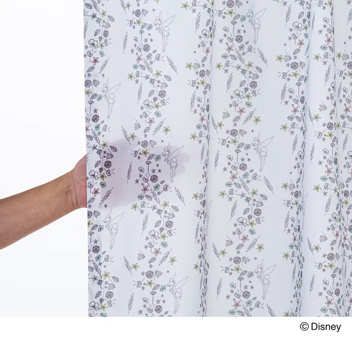 ディズニー レースカーテン ティンカーベル 100×175cm 2枚組 洗濯OK【別送品】