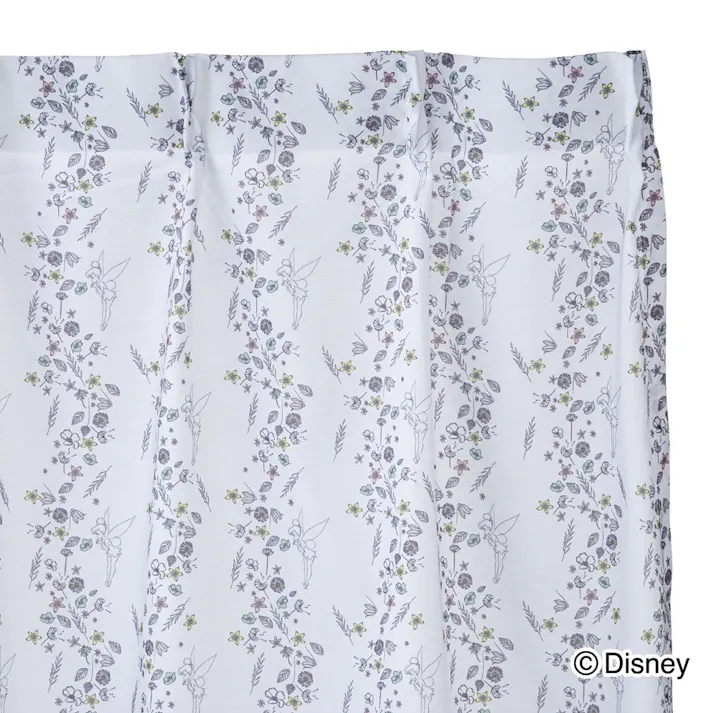 ディズニー レースカーテン ティンカーベル 100×198cm 2枚組 洗濯OK【別送品】