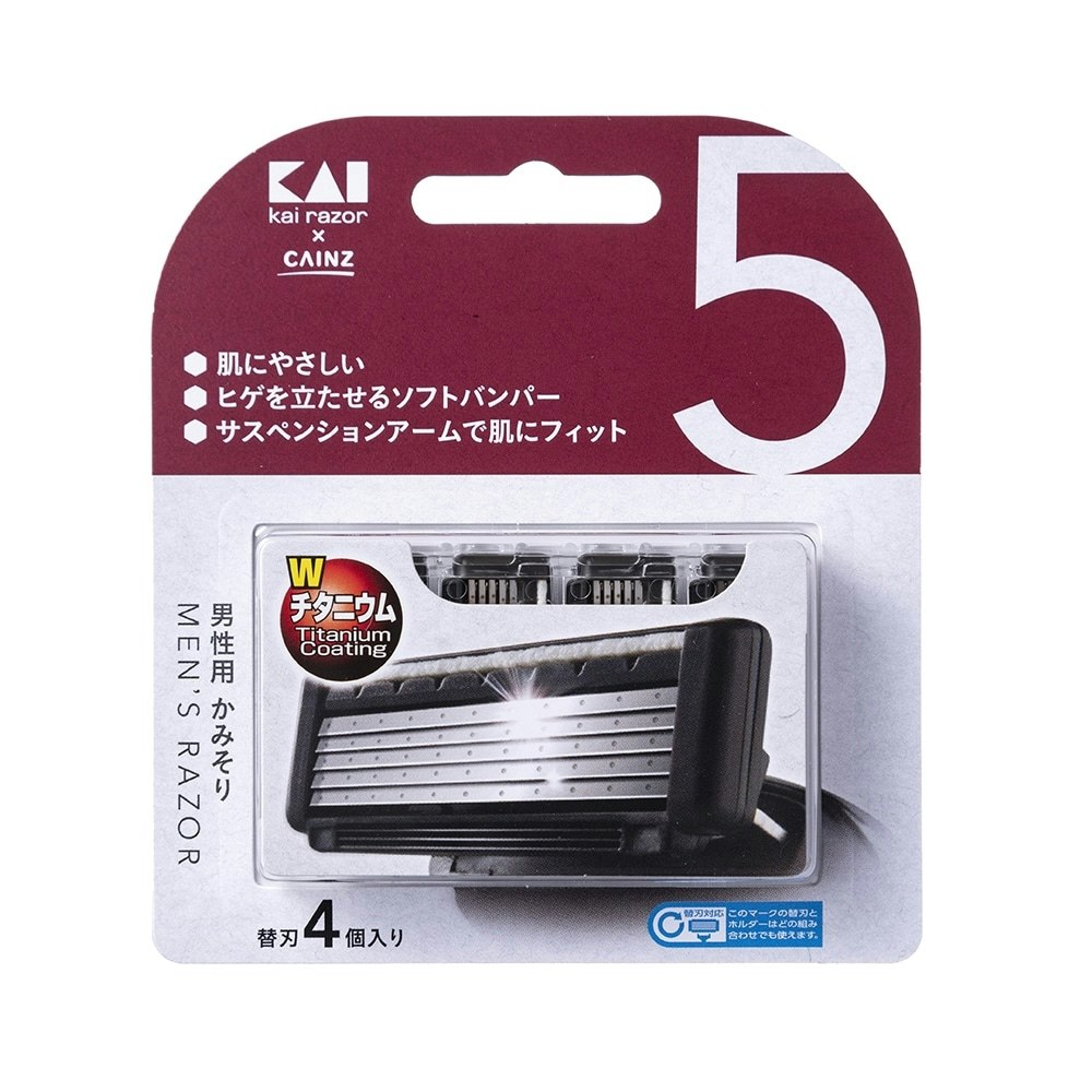 ゆうパケット）ＫＡＩ ＲＡＺＯＲ ５枚刃 替刃8個入り