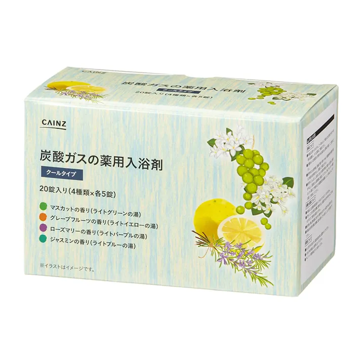 カインズ 炭酸ガスの薬用入浴剤 クールタイプ 40g×20錠(4種類×各5錠) 4つの香り(ハーブ・フルーツ)