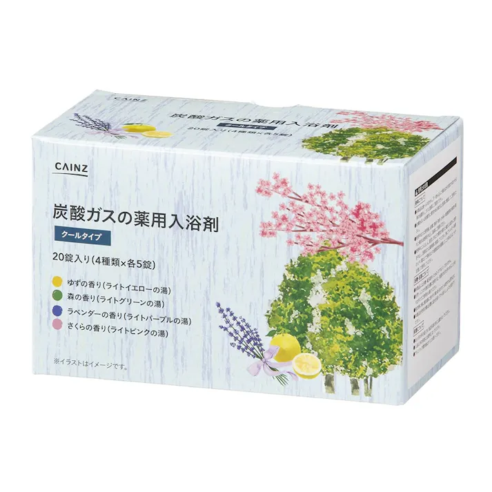 カインズ 炭酸ガスの薬用入浴剤 クールタイプ 40g×20錠(4種類×各5錠) 4つの香り