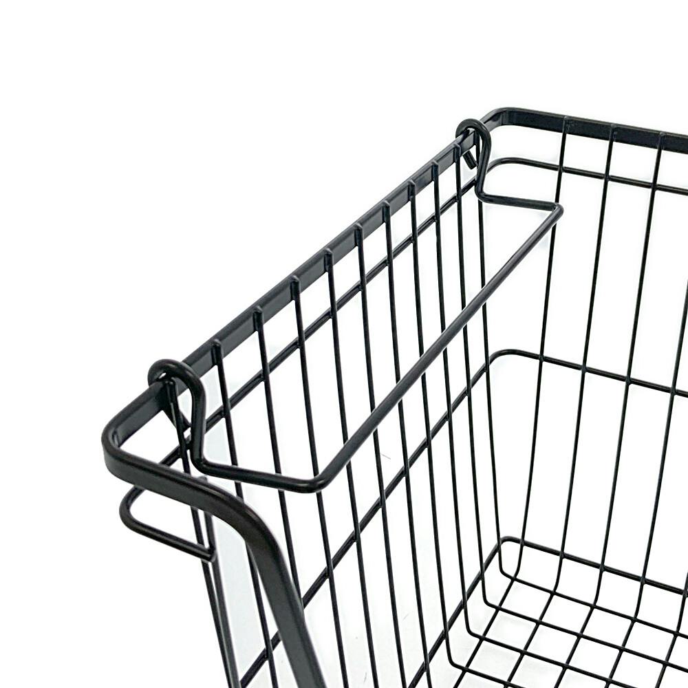 スチールバスケット 前開き ブラック | カラーボックス・インナー