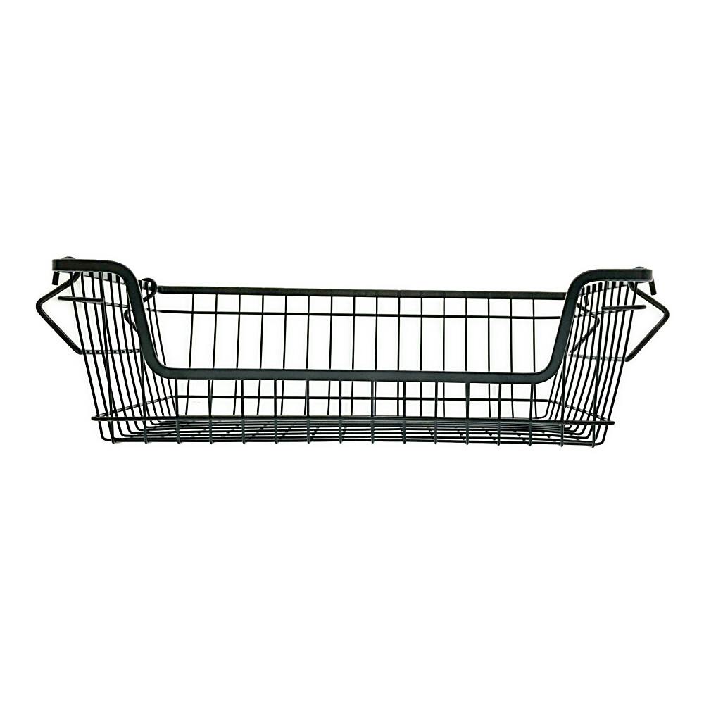 スチールバスケット 前開き浅型 ブラック | カラーボックス・インナー