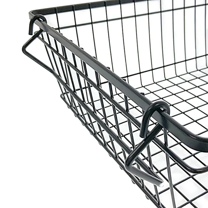 スチールバスケット 前開き浅型 ブラック