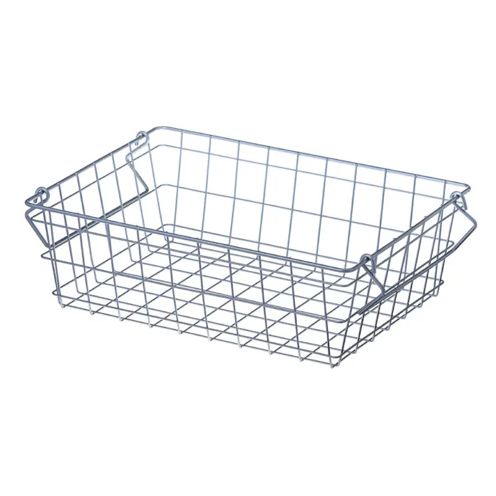 スチールバスケット 浅型 シルバー