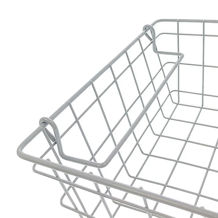 スチールバスケット 浅型 シルバー